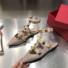 VALENTINO GARAVANI Roman Stud caged ballet Flats nude pink 2020