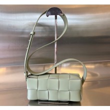 Bottega Veneta Intreccio leather Small Brick Cassette cross-body bag with adjustable strap 729251 Light Green