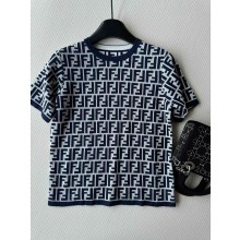 Fendi Navy blue cotton jumper 2024