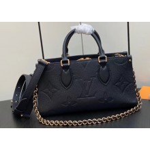 Louis Vuitton Embossed grained cowhide leather OnTheGo East West Bag M23640 Black 2023