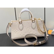 Louis Vuitton Embossed grained cowhide leather OnTheGo East West Bag M23698 Cream 2023