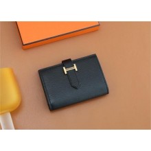 Hermes bearn mini wallet in mysore leather noir with gold hardware handmade(original quality)