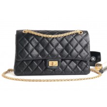 Chanel 2.55 Reissue Size 226 Bag in wrinkled calfskin black with gold hardware 
