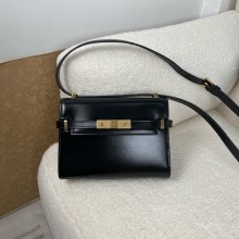 saint laurent manhattan mini crossbody bag in box leather black(original quality)