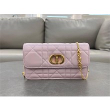 Dior Miss Caro Pouch with Chain in pink Macrocannage Lambskin 2024