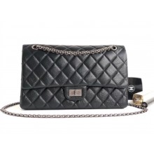  Chanel 2.55 Reissue Size 226 Bag in wrinkled calfskin black with silver hardware 