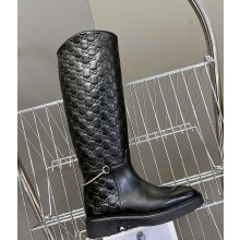 Gucci Women's slim Horsebit boot 806391 Black GG leather 1118-2024