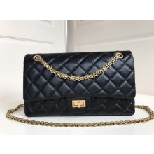 Chanel 2.55 Reissue Size 227 Bag in wrinkled calfskin black with gold hardware 