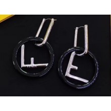 Fendi F Is Fendi Earrings Large Size Black
