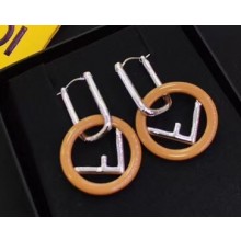 Fendi F Is Fendi Earrings Large Size Brown