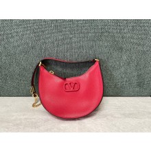 Valentino Mini Vlogo Signature Grainy Calfskin Hobo Bag blossom 2022