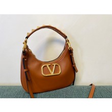 valentino STUD SIGN CALFSKIN HOBO BAG camel 2023