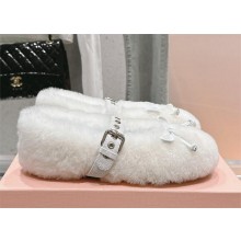 Miu Miu Shearling ballerinas 5F272E white 2024
