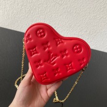 LOUIS VUITTON LIMITED EDITION - HEART ON CHAIN RED BAG M80837