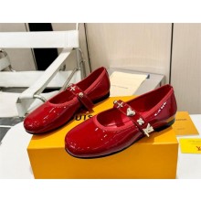 louis vuitton patent leather Romy Flat Ballerina red 2024