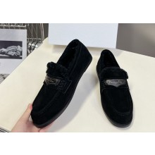 Dior Boy  Suede Goatskin loafer with shearling black 2024