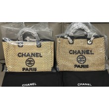 Chanel coco beach bag in raffia BLACK/BEIGE 2025