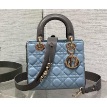 DIOR MEDIUM Lady Dior Bag IN Two-Tone gray and blue Cannage Lambskin 2024