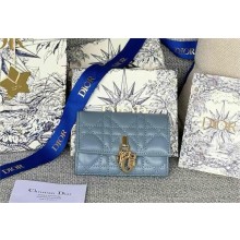 DIOR Dioriviera My Dior Glycine Wallet in cloud blue Cannage Lambskin 2024