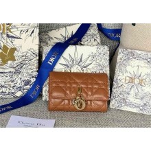 DIOR Dioriviera My Dior Glycine Wallet in tan Cannage Lambskin 2024