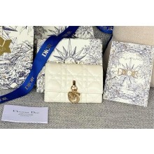 DIOR Dioriviera My Dior Glycine Wallet in white Cannage Lambskin 2024