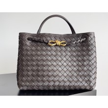 Bottega Veneta Intrecciato leather Medium Andiamo top handle Bag Coffee