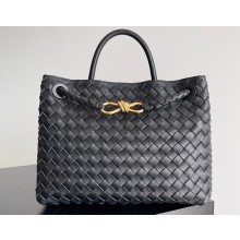 Bottega Veneta Intrecciato leather Medium Andiamo top handle Bag Black