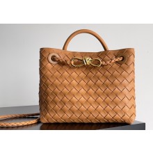 Bottega Veneta Intrecciato leather Small Andiamo top handle Bag Brown