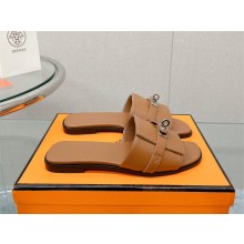 Hermes Giulia FLAT sandal in calfskin tan 2023