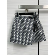 DIOR Blue and Ecru Technical Taffeta Jacquard with Dior Oblique Motif skort 2023