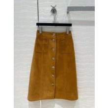 chanel suede skirt yellow 2024