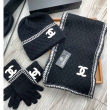 Chanel CC LOGO knit hat/scarf/gloves 1106-03-2024