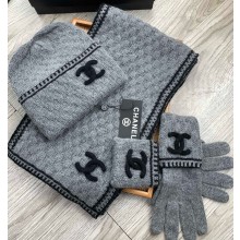 Chanel CC LOGO knit hat/scarf/gloves 1106-04-2024