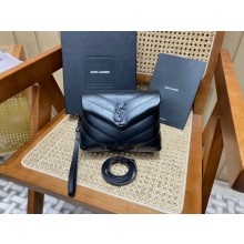 Saint Laurent loulou toy strap bag in quilted "y" leather 467072 so black(original quality)