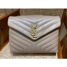 SAINT LAURENT loulou medium chain bag in quilted "y" leather dark beige with gold hardware 459749(ORIGINAL QUALITY)