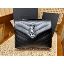 SAINT LAURENT loulou small chain bag en cuir matelassé «y» 494699 black with silver hardware(ORIGINAL QUALITY)