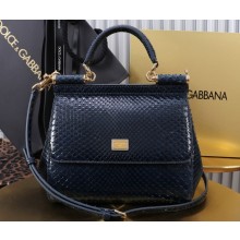 Dolce & Gabbana Medium Sicily handbag snake skin blue 2024