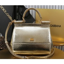 Dolce & Gabbana Medium Sicily handbag snake skin gold 2024