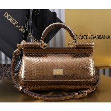 Dolce & Gabbana small Sicily handbag snake skin brown 2024