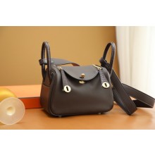 Hermes lindy mini touch bag ebene with gold hardware(handmade)