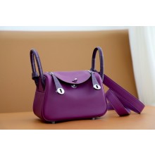 Hermes lindy mini touch bag Anemone with silver hardware(handmade)