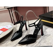 Christian Louboutin Condora Riviera 100 mm red sole leather pumps black 2024