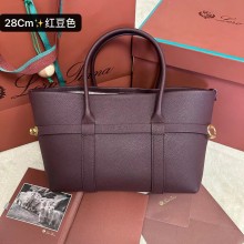 Loro Piana Ghiera SMALL Shopper Bag in grained leather burgundy 2025