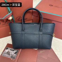 Loro Piana Ghiera SMALL Shopper Bag in grained leather black 2025