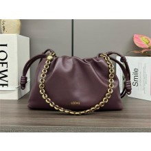 loewe medium flamenco purse in mellow nappa lambskin 012403 dark burgundy 2024