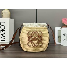 loewe Beehive Basket bag in raffia and calfskin Natural/Tan 2024
