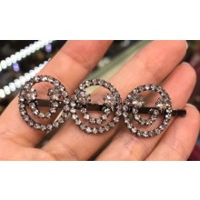 Ashley Smiling Faces Hair Barrette with Crystal 2018