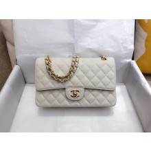 Chanel top Quality Medium Classic Flap Bag 1112 in Caviar Leather off white with Gold Hardware 