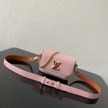 louis vuitton grained calf leather LOCKME TENDER bag m58555 pink