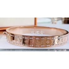 Louis Vuitton Nanogram Strass Bracelet M64860 Pink Gold